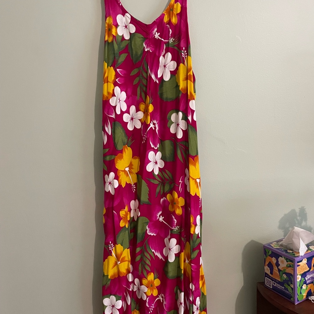 Floral Maxi Dress in Pink and Yellow